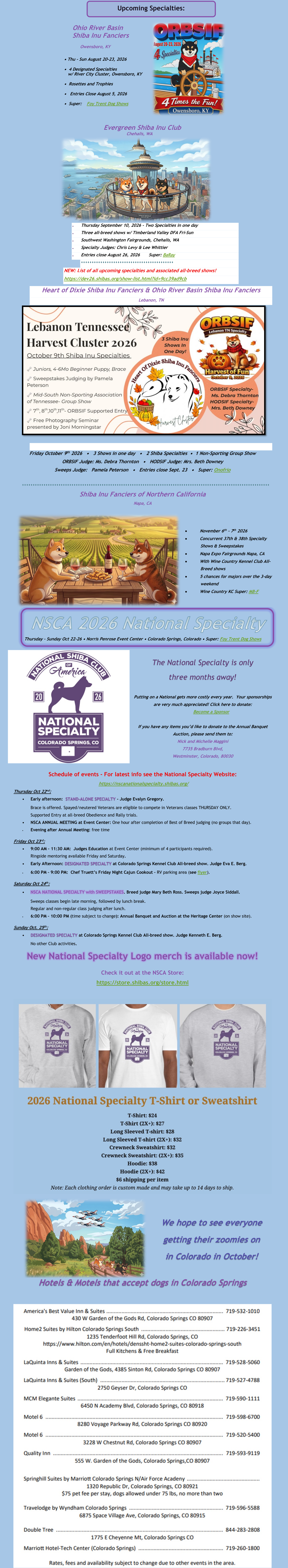 NSCA event information